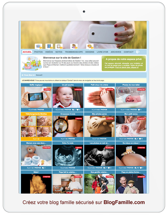 Partager sa grossesse puis la naissance de son bébé avec ceux que l'on aime : créez votre espace de partage photo sécurisé de future maman 