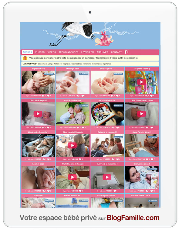 Naissance de bébé et évolution : votre espace bébé privé pour partager avec la famille et les amis