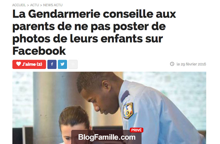Publier des photos de ses enfants sur Facebook ou de sa grossesse lorsqu'il s'agit d'une femme enceinte est déconseillé par la gendarmerie